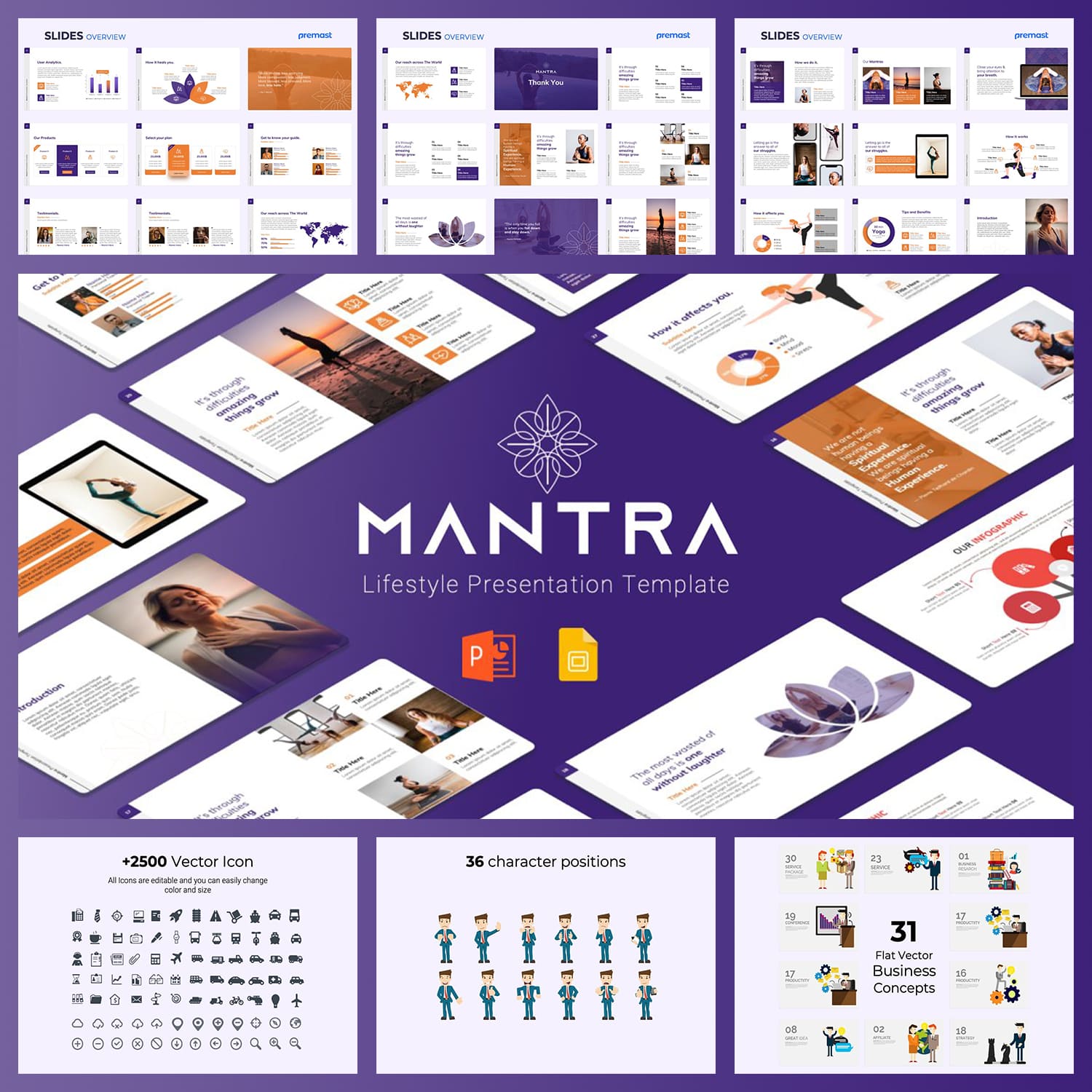 Mantra Lifestyle PPTX Template cover image.
