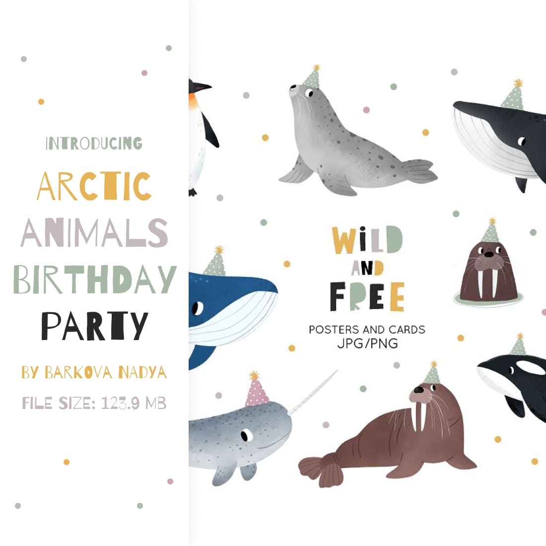 Arctic animals Birthday party main cover.