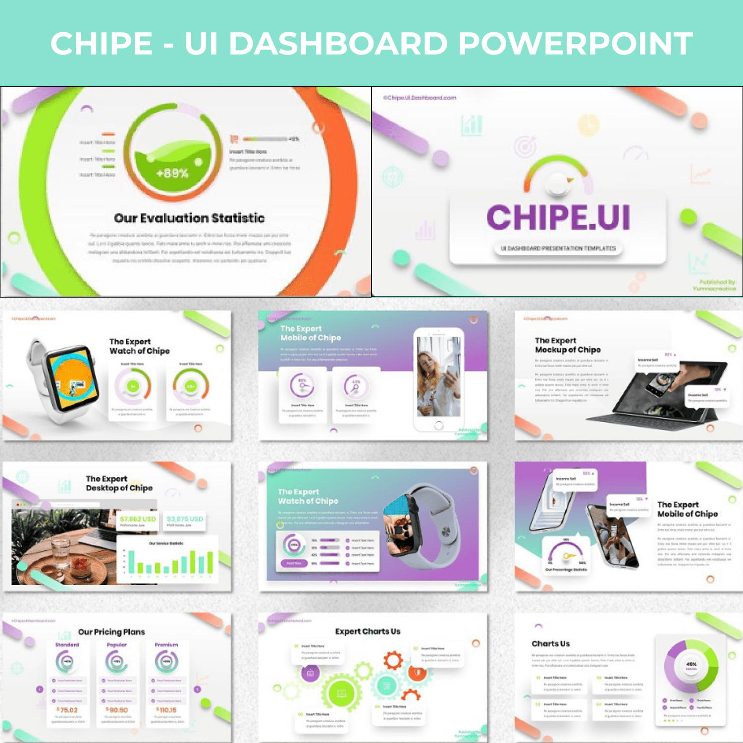 Chipe - UI Dashboard Powerpoint cover image.