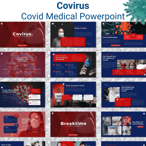 Covirus - Covid Medical Powerpoint main cover.