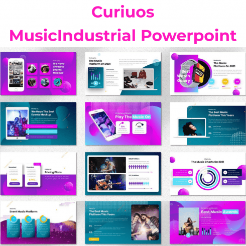 Curiuos - Music Industrial Powerpoint main cover.