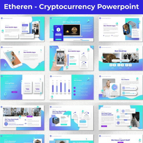 Etheren - Cryptocurrency Powerpoint main cover.