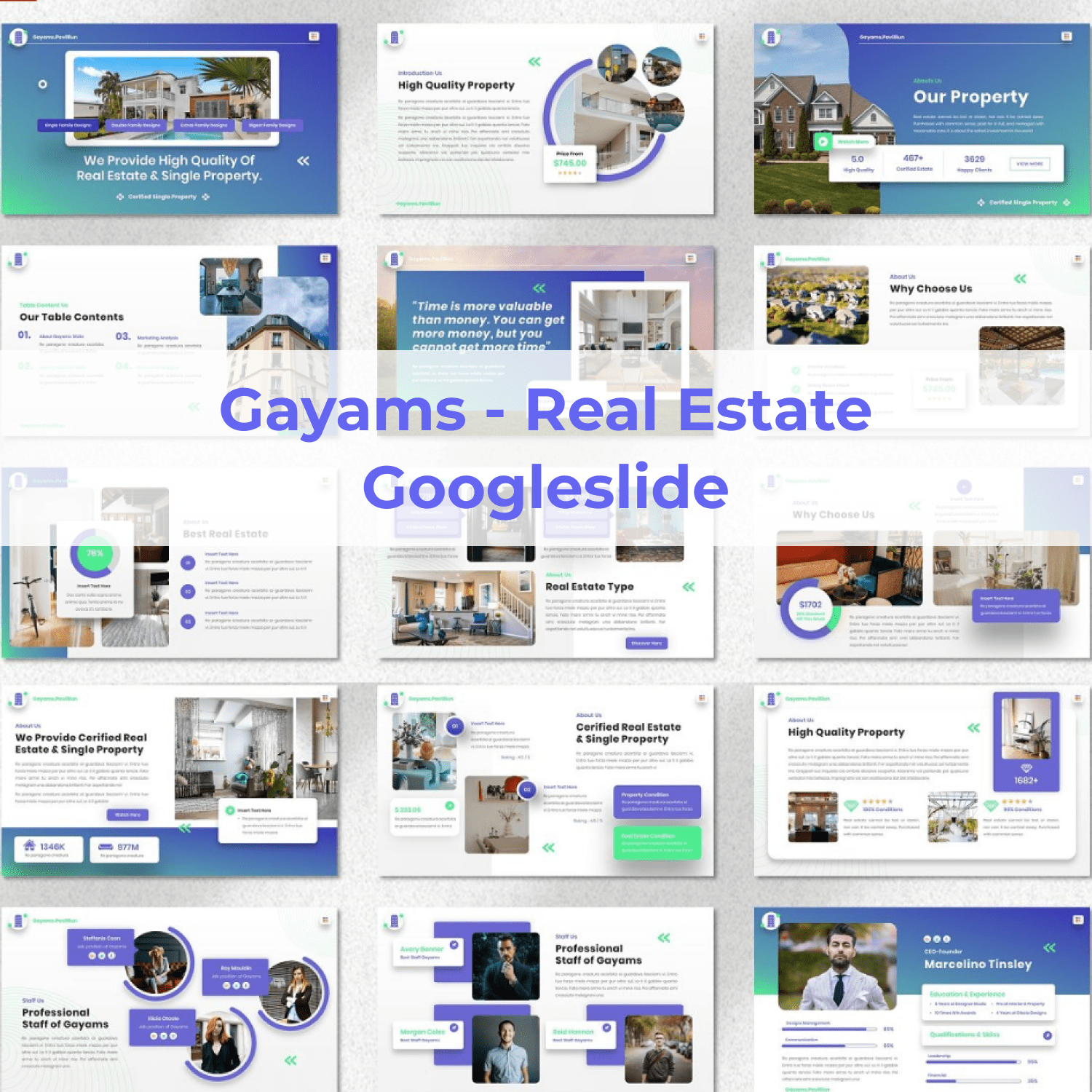 Gayams - Real Estate Googleslide main cover.