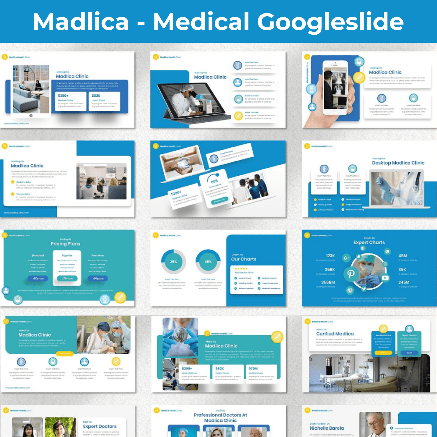 Madlica - Medical Googleslide main cover.