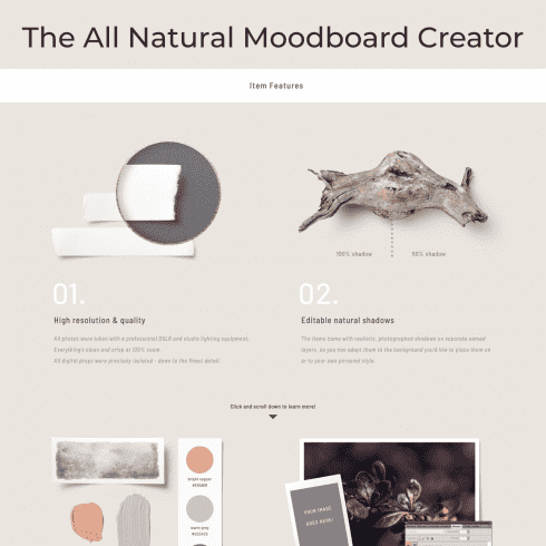 The All Natural Moodboard Creator main cover.