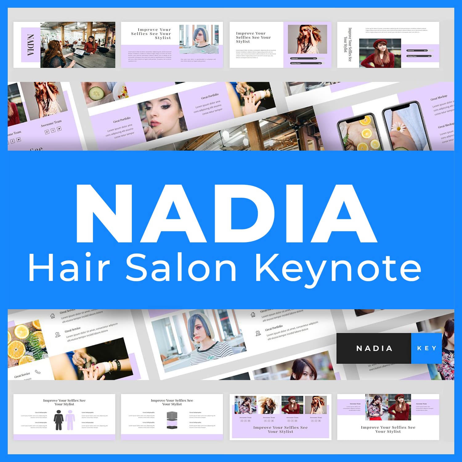 Nadia - Hair Salon Keynote main cover.