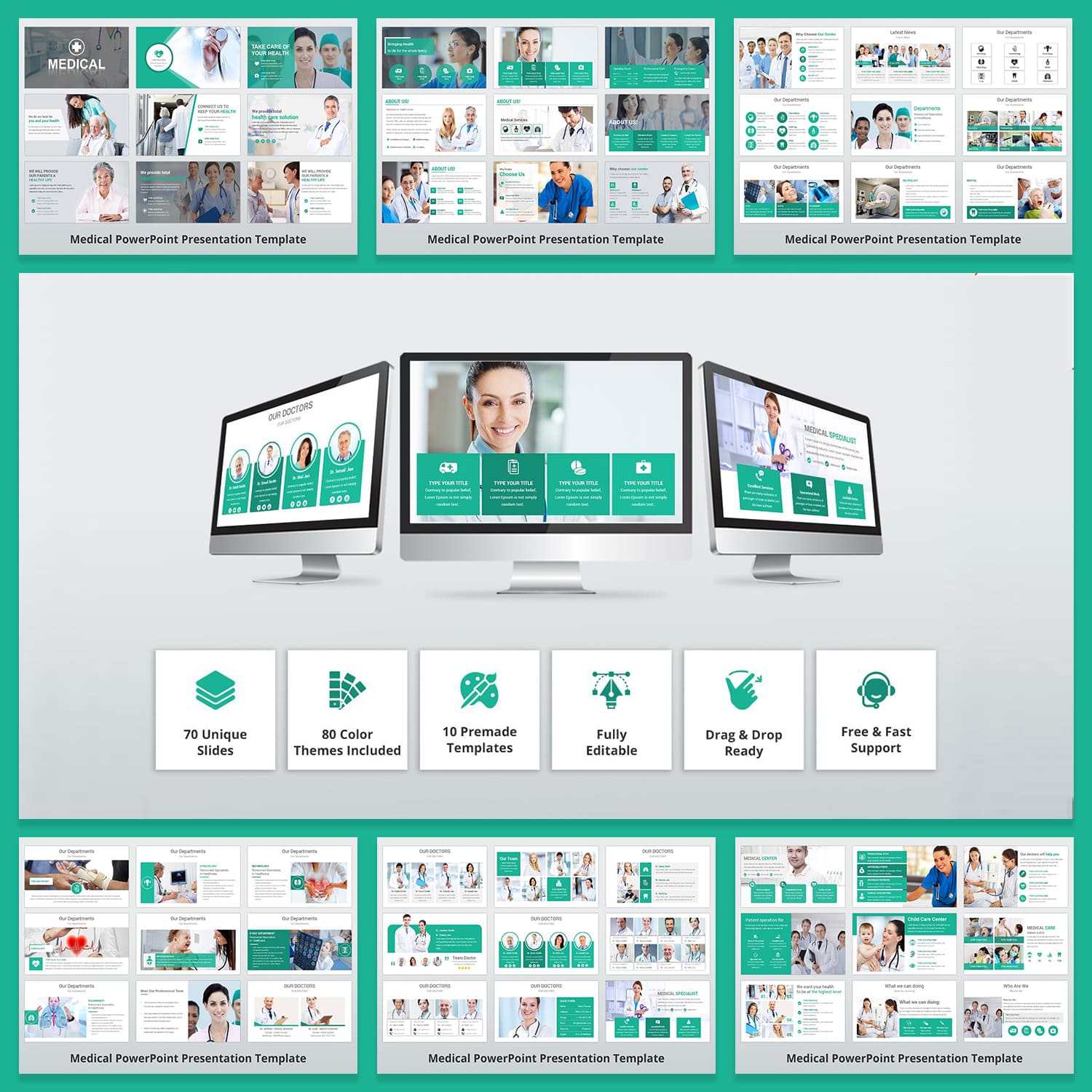 Medical PowerPoint Template cover image.