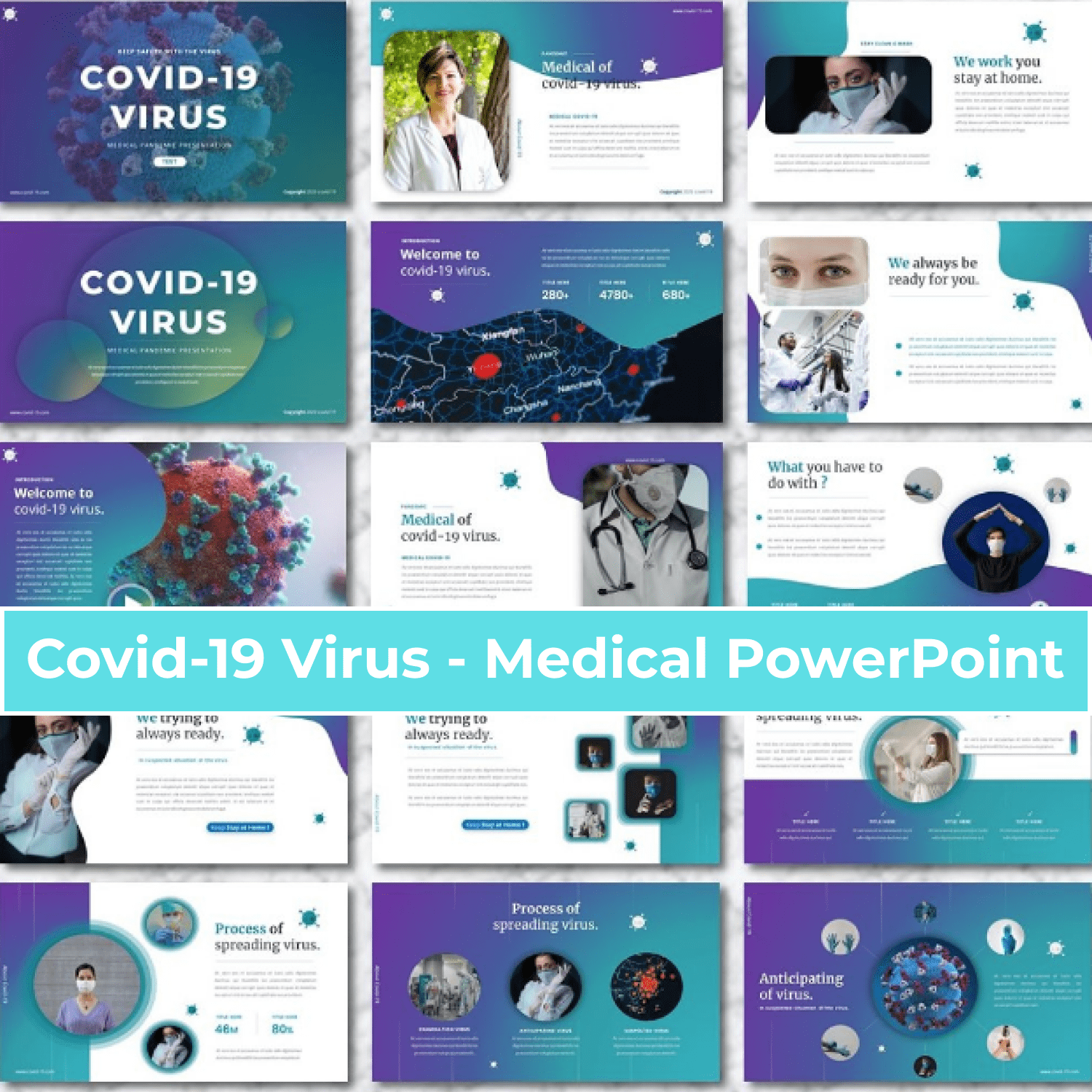 Covid-19 Virus - Medical PowerPoint cover image.
