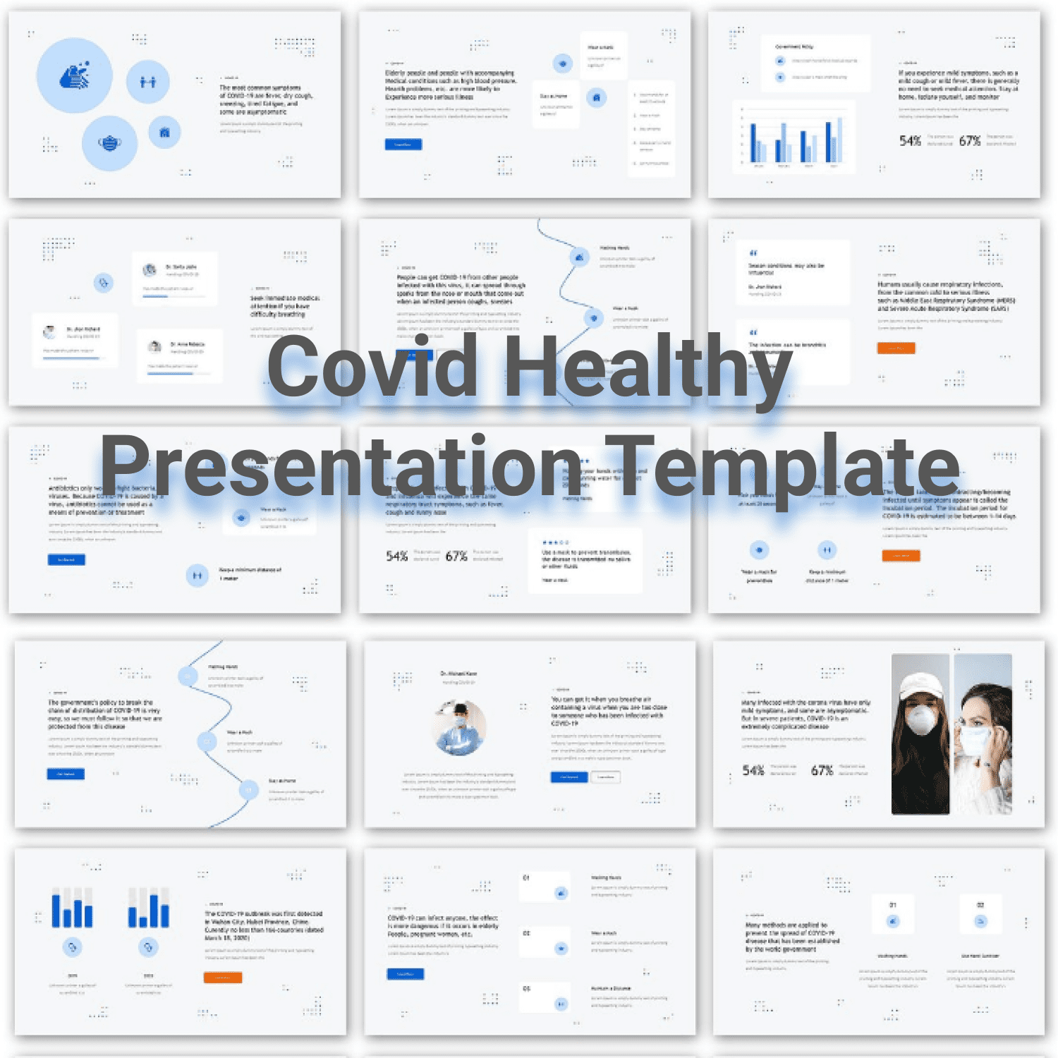 Covid Healthy Presentation Template main cover.