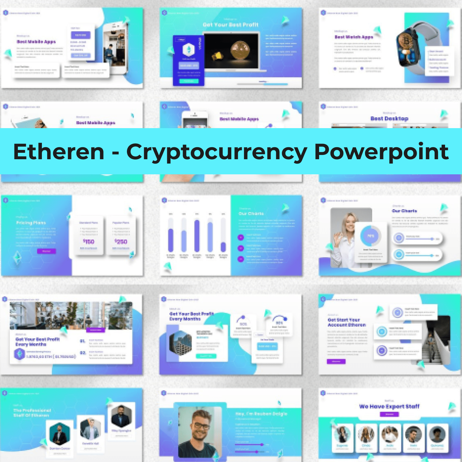 Etheren - Cryptocurrency Powerpoint cover image.