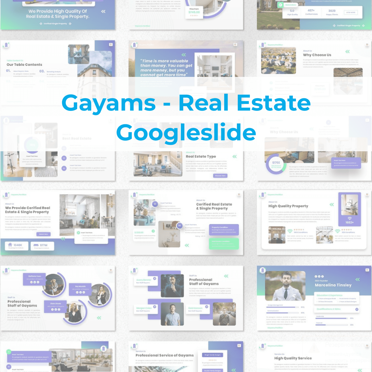 Gayams - Real Estate Googleslide cover image.