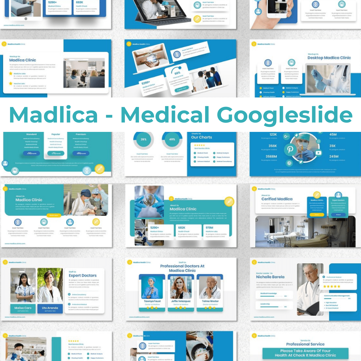 Madlica - Medical Googleslide cover image.
