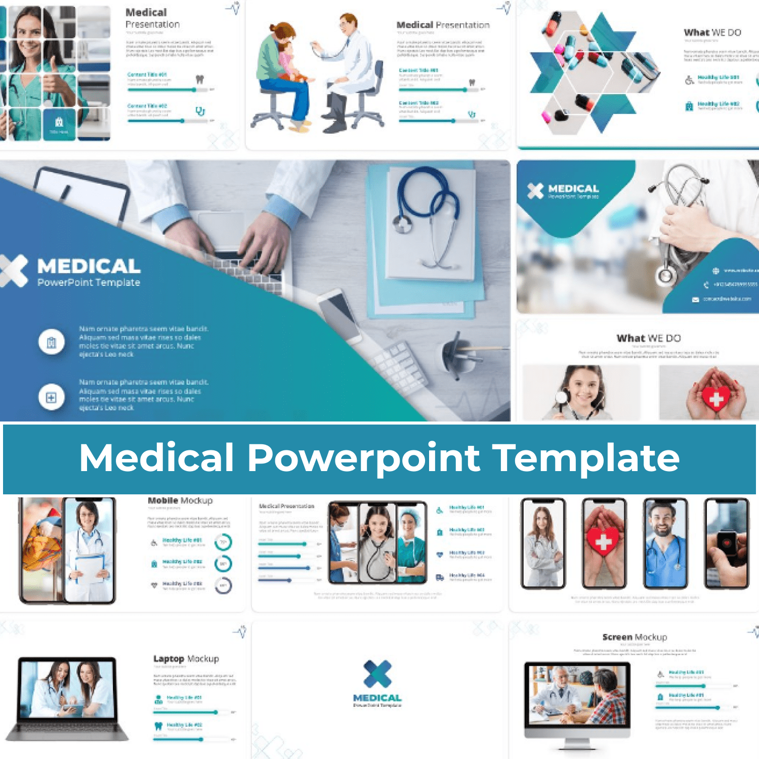 Medical Powerpoint Template cover image.