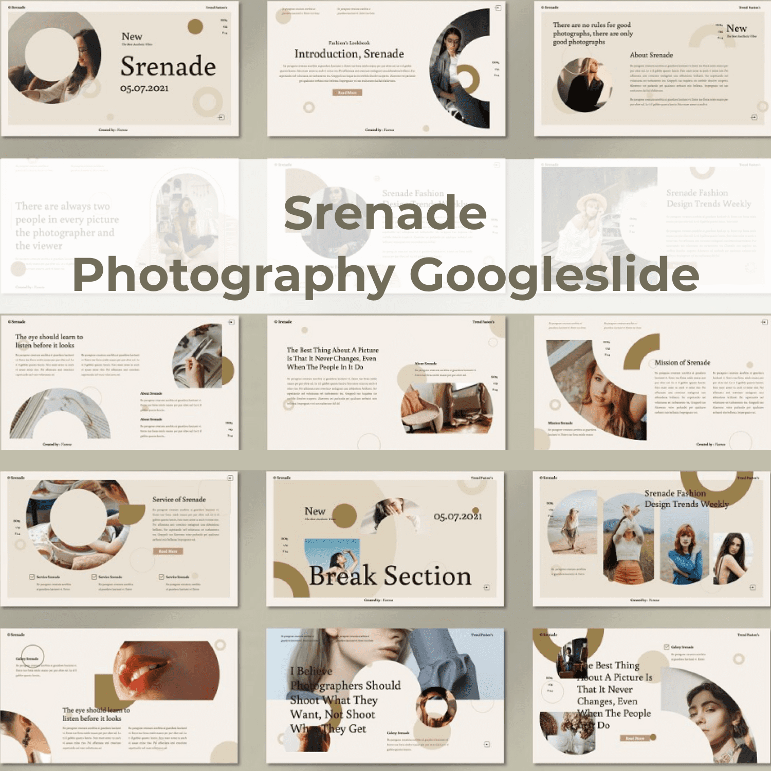 Srenade - Photography Googleslide cover iamge.