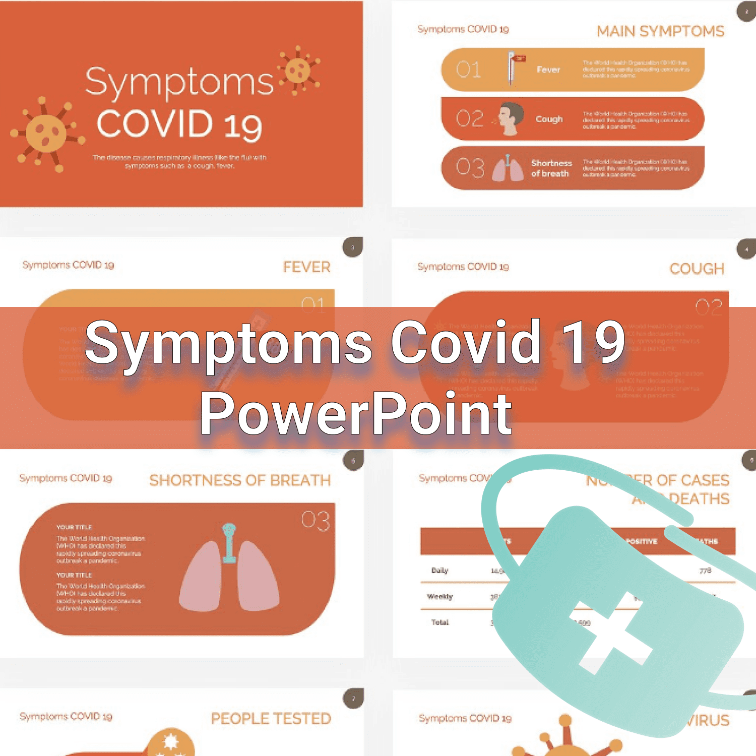 Symptoms Covid 19 PowerPoint cover image.