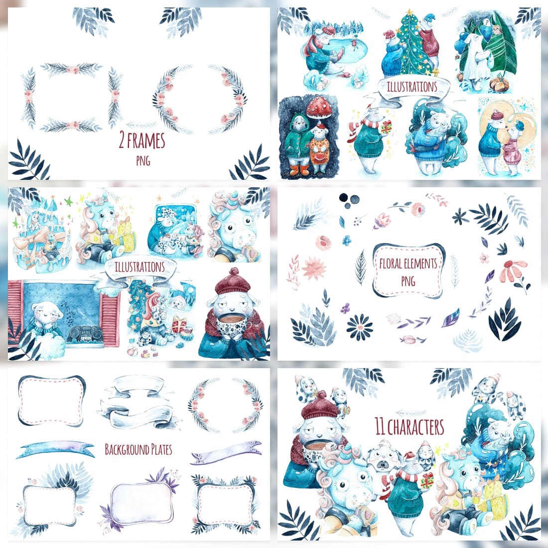 Watercolor Winter animals cover image.