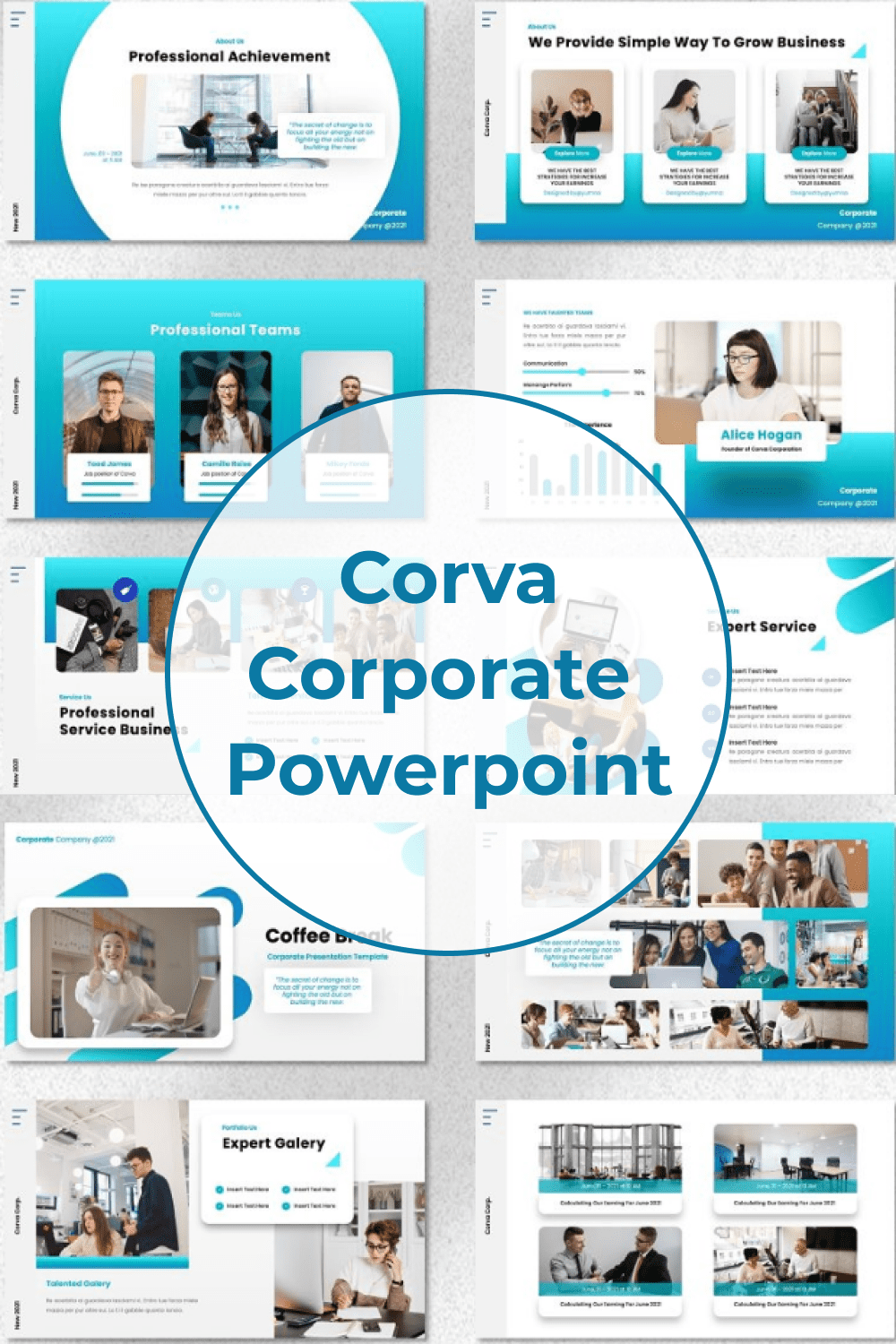 Corva - Corporate Powerpoint Pinterest.