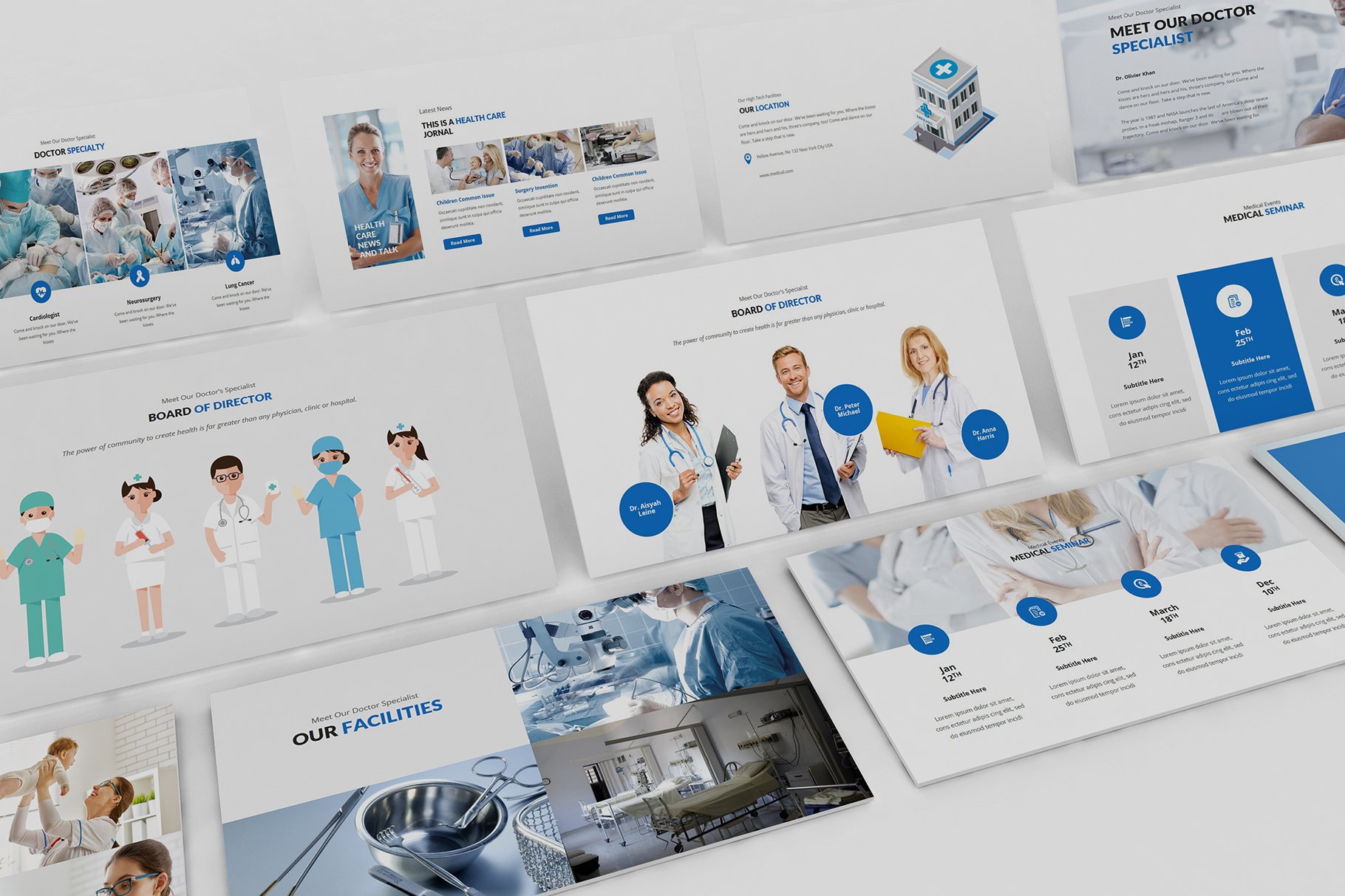 Two-colored template for medical industry.