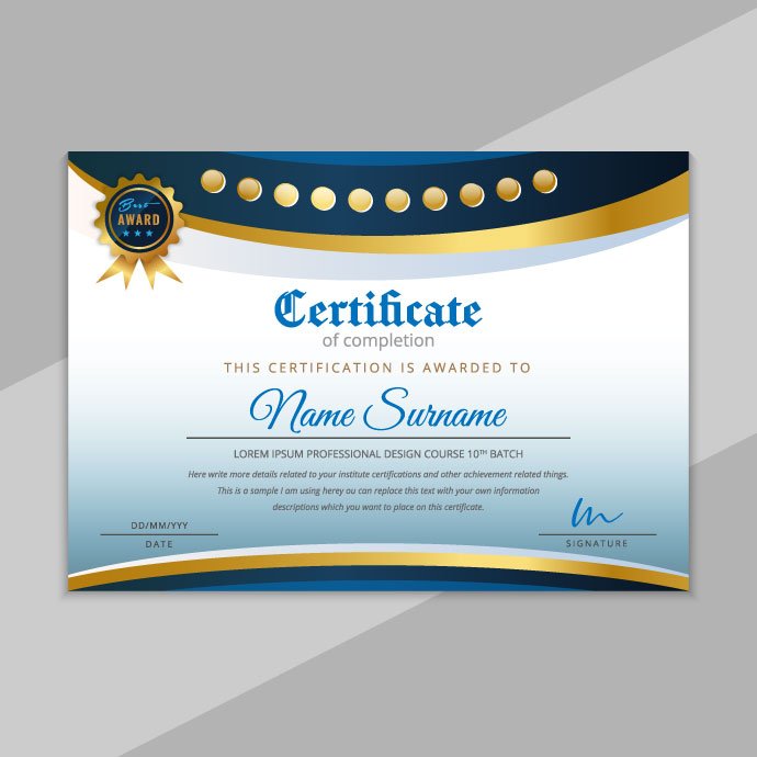 Certificate Design Template cover image.
