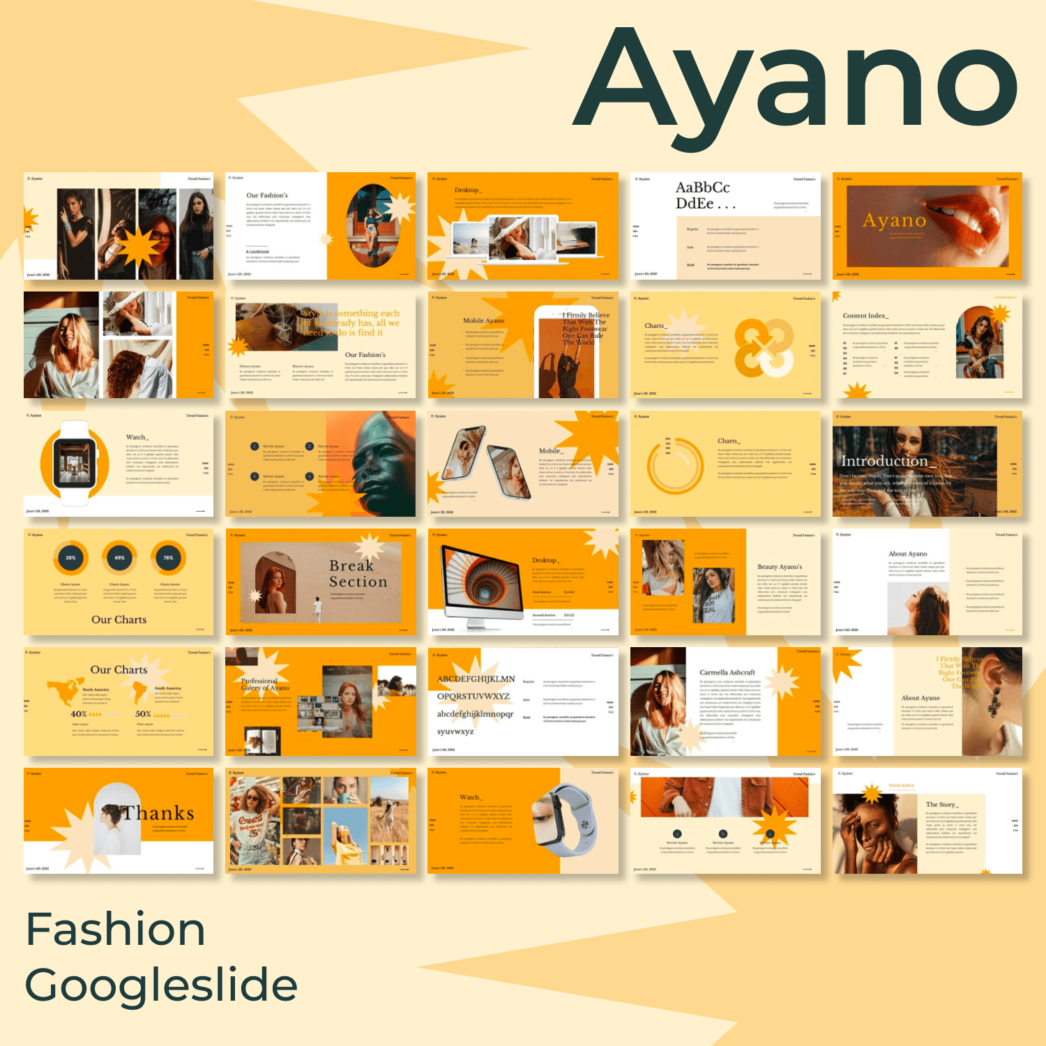 Ayano - Fashion Googleslide main cover.