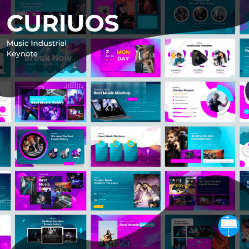 Curiuos - Music Industrial Keynote main cover.