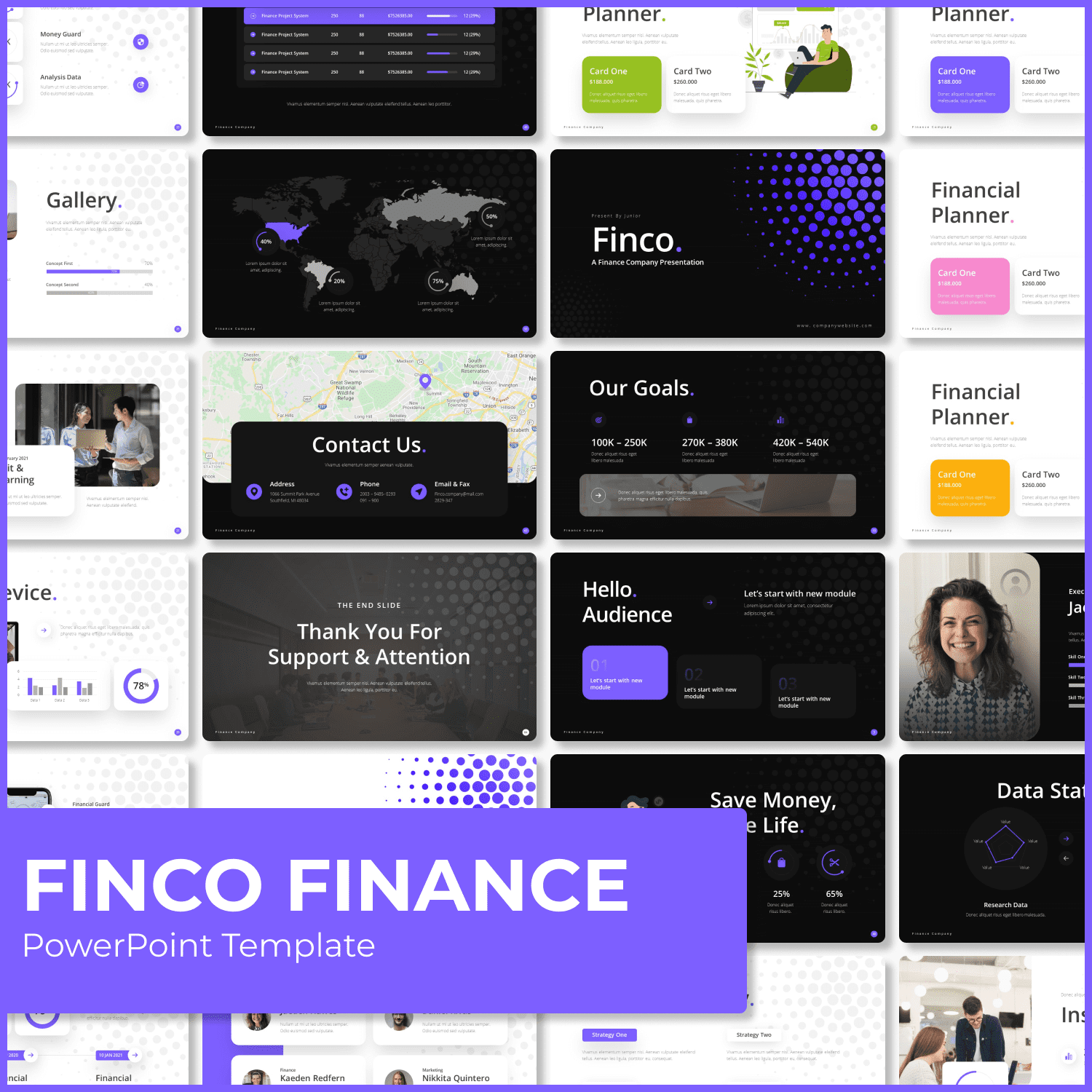 Tablet option of the Finco Finance PowerPoint Template.