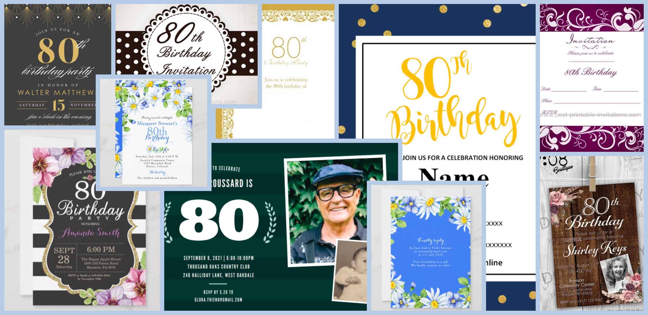10+ Best 80th Birthday Invitations for 2021: Free and Premium Options