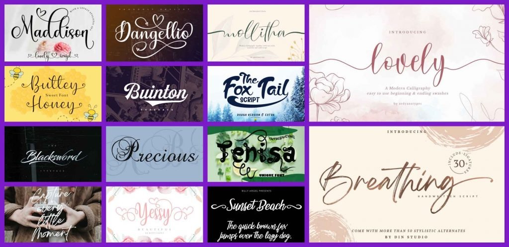 10 Best Fonts with Tails Example.