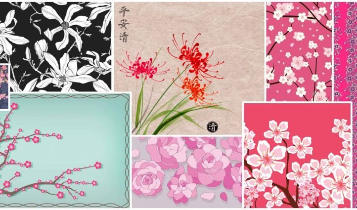 Best Japanese Flower Patterns Example.