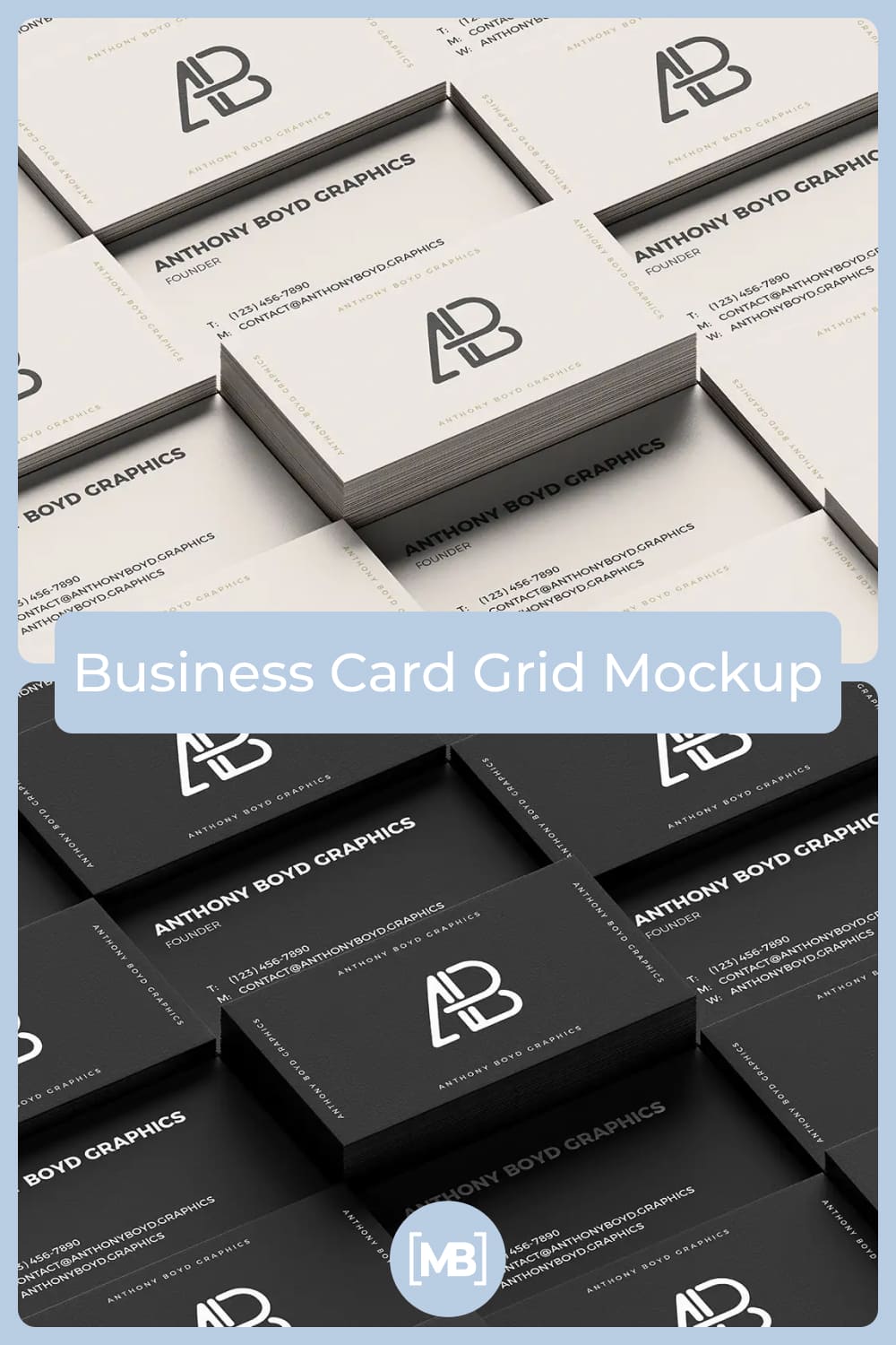 These business cards convey the main purpose - you, not the design or color combination.