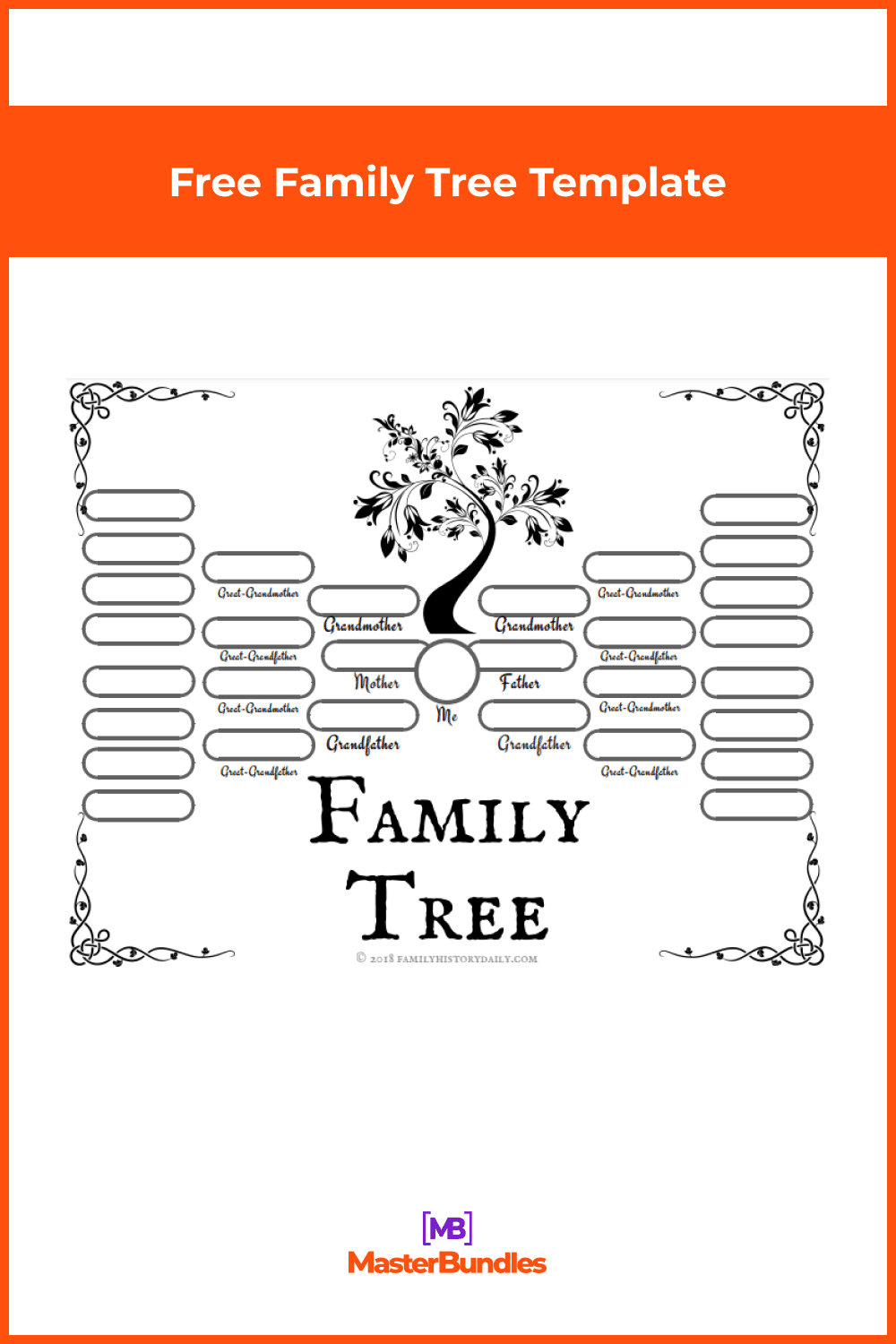 Black and white family tree.