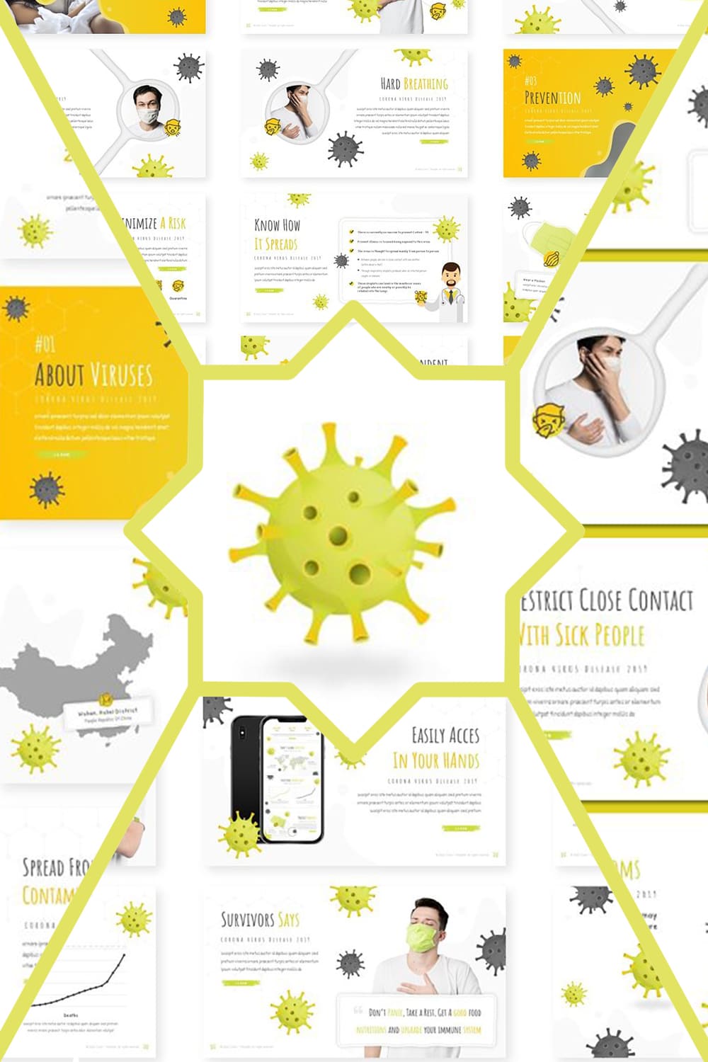 The interactive template with microbe illustrations.