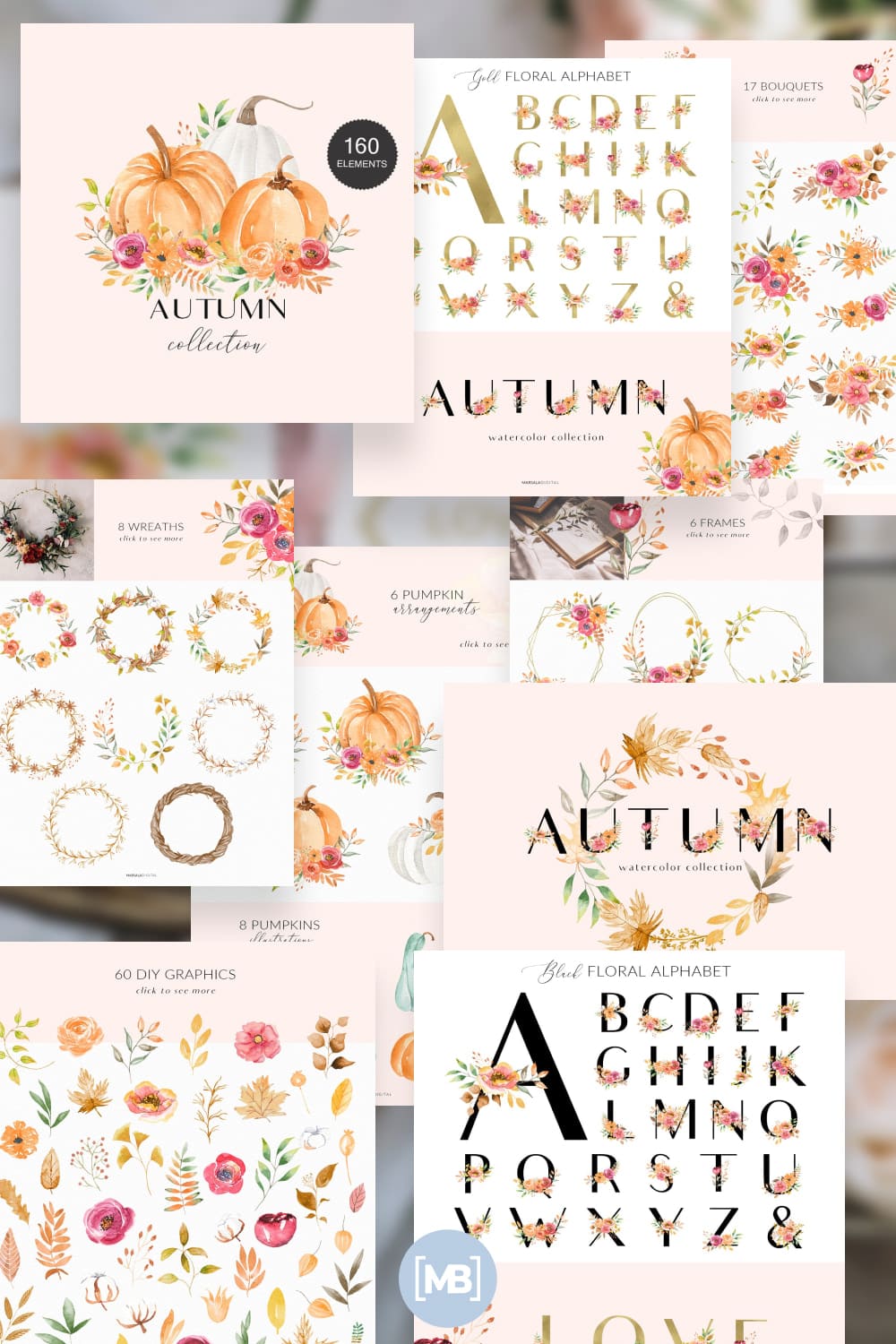 106 Autumn Watercolor Collection 160