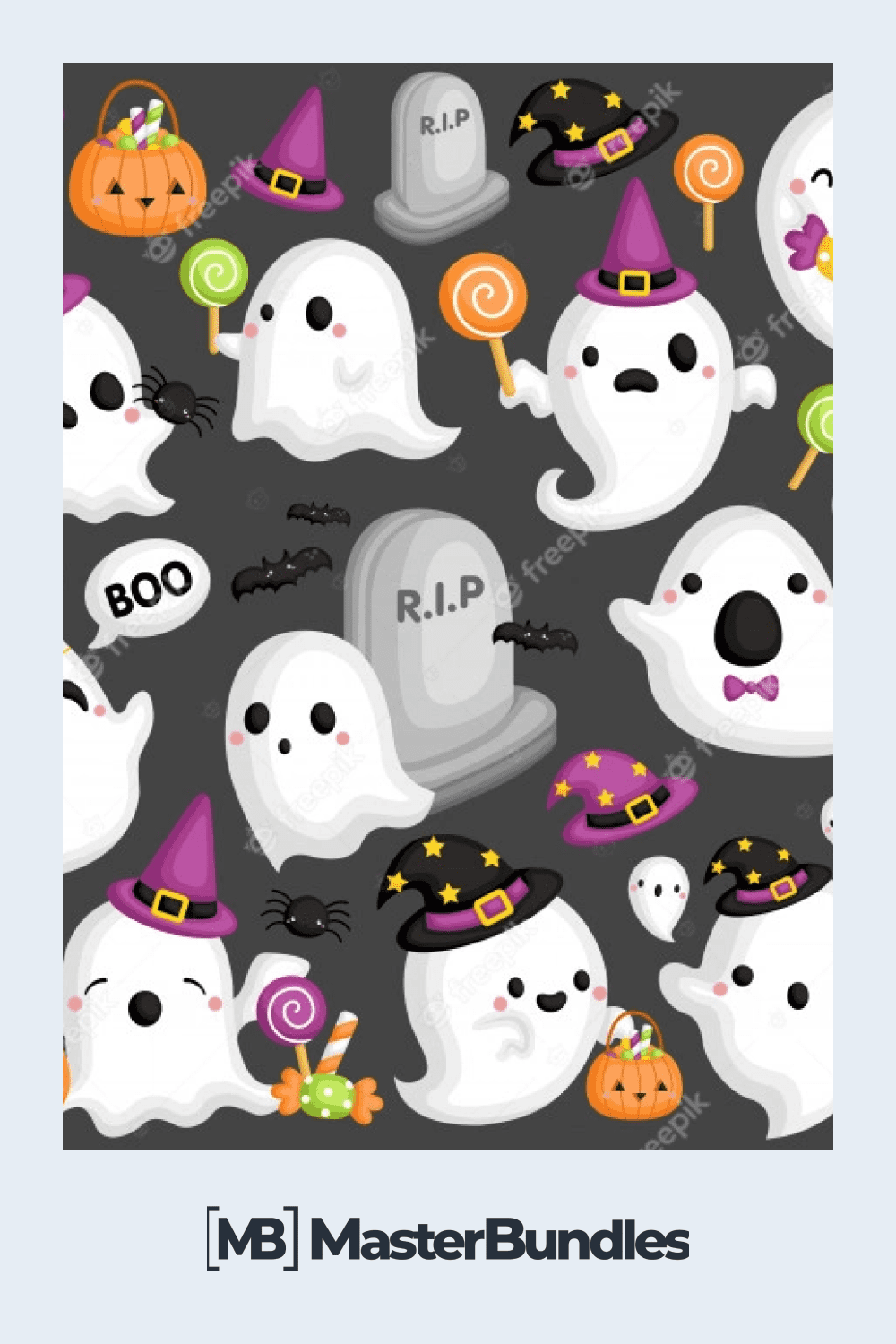 Cute multicolored Halloween illustrations.