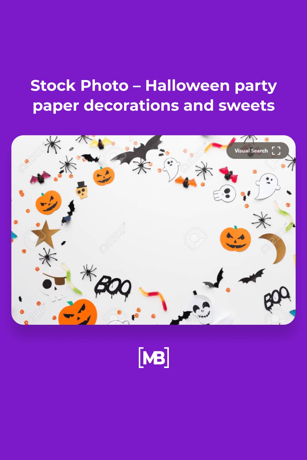 Images of pumpkins, bats, ghosts, spiders on a white background.