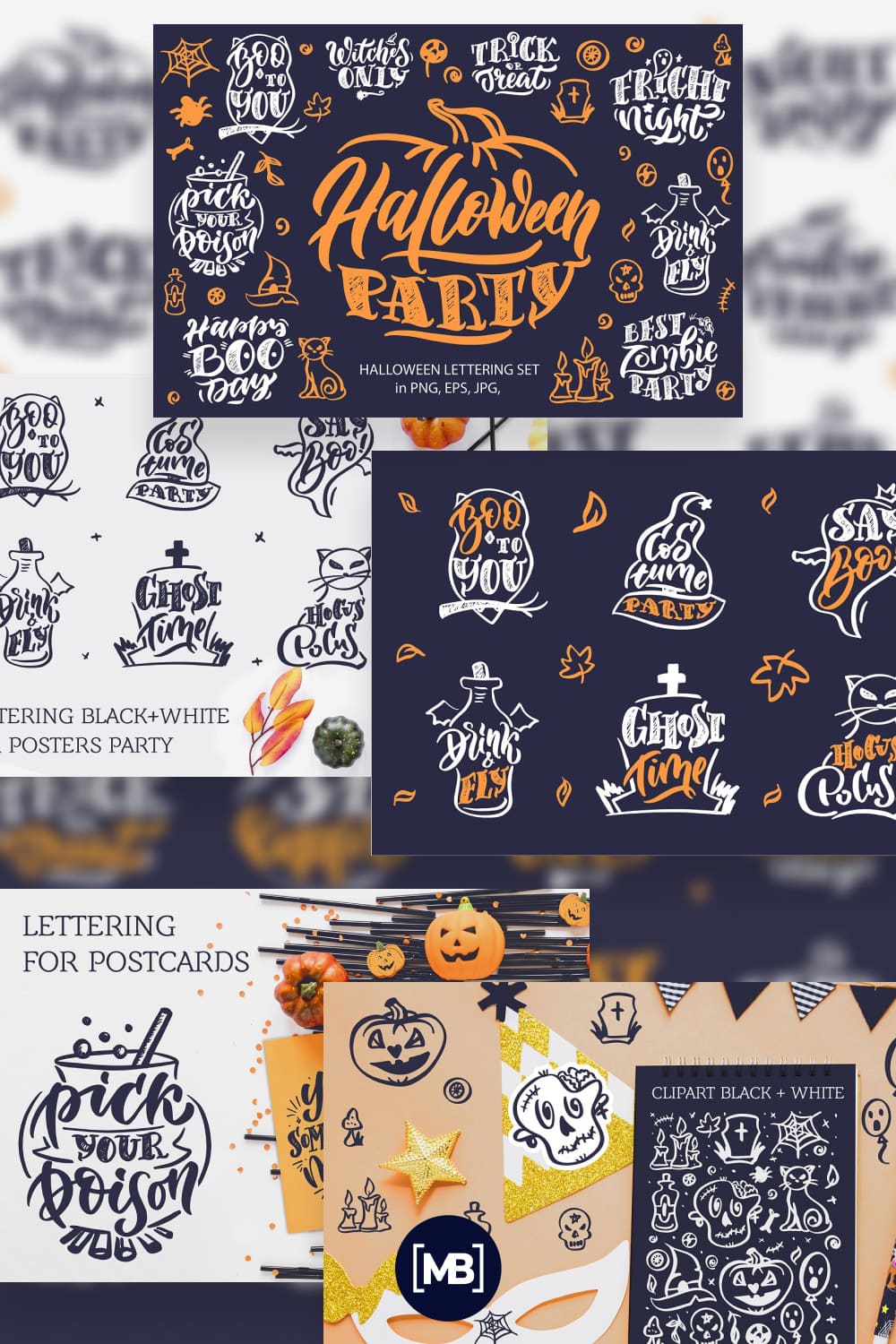 110 Halloween lettering set