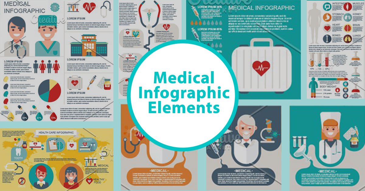 Large infographic collection for medical.