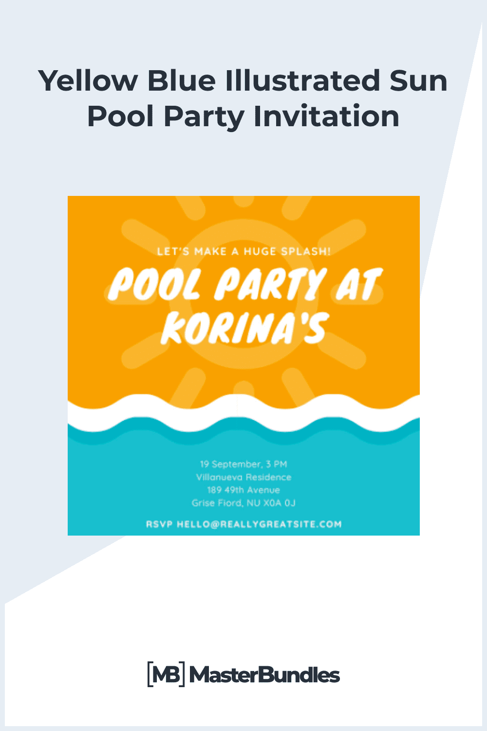 Two-color pool party invitations of the year.