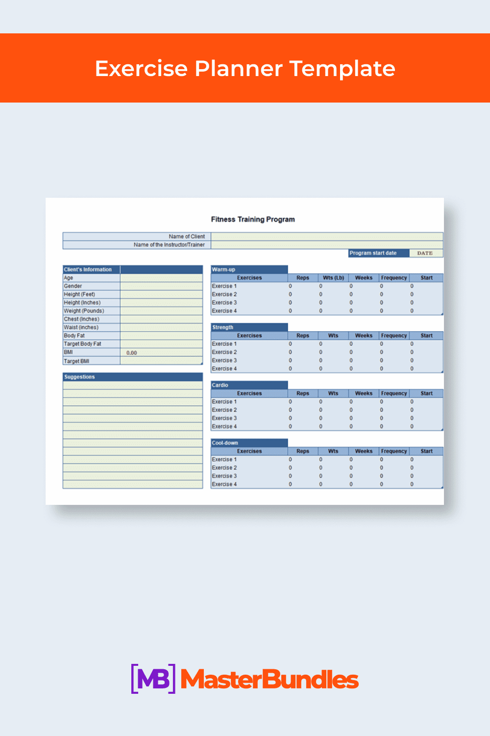 This is a detailed template for planner.
