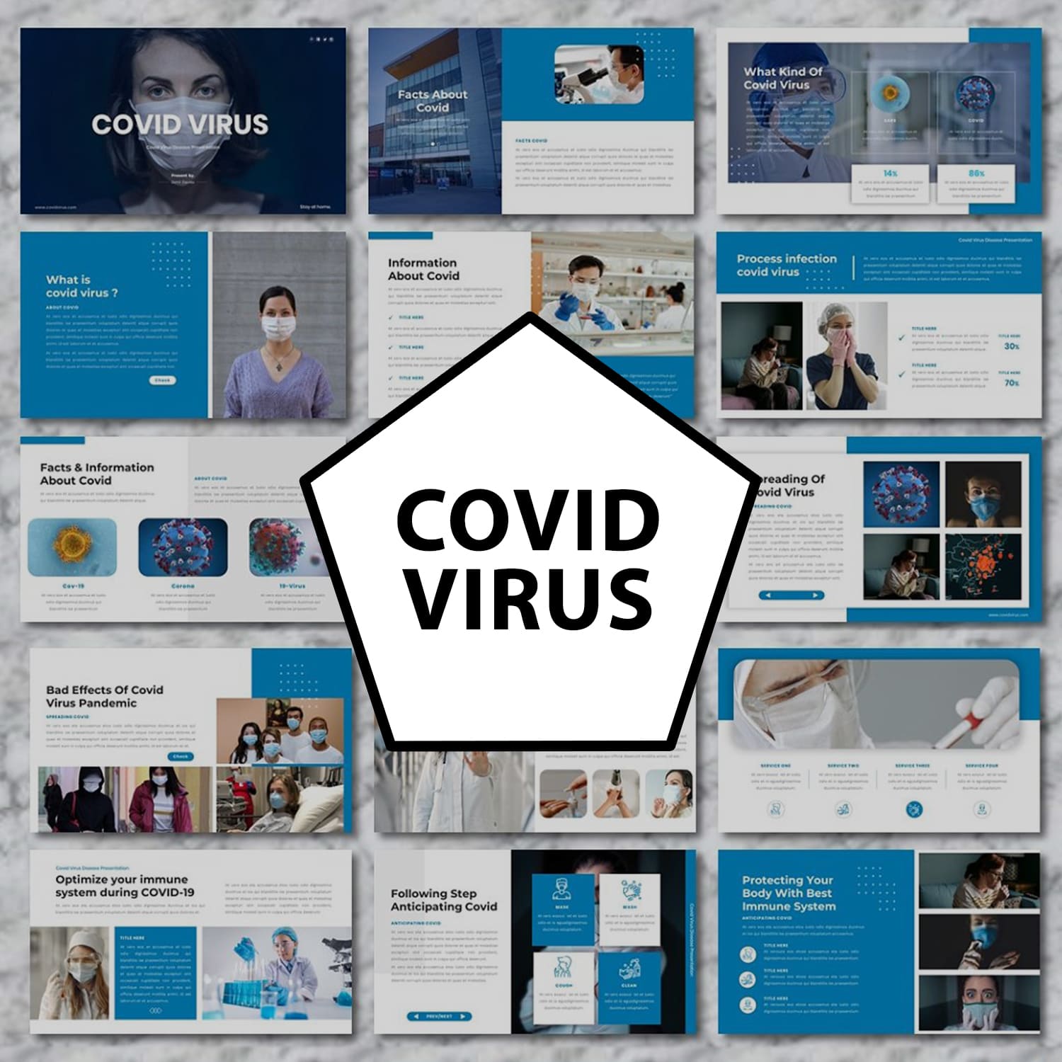 Covid Virus - Medical PowerPoint main cover.