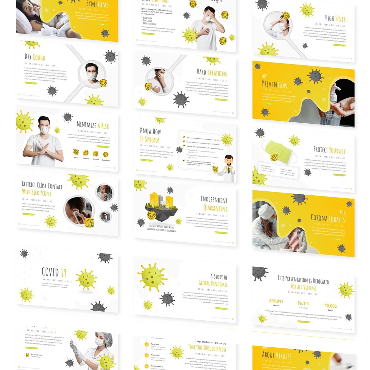 Covid 19 - Powerpoint Template cover image.