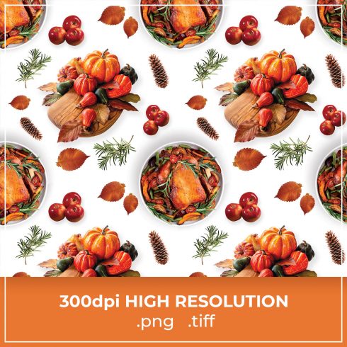 Free Turkey & Pumpkin Thanksgiving Pattern cover image.