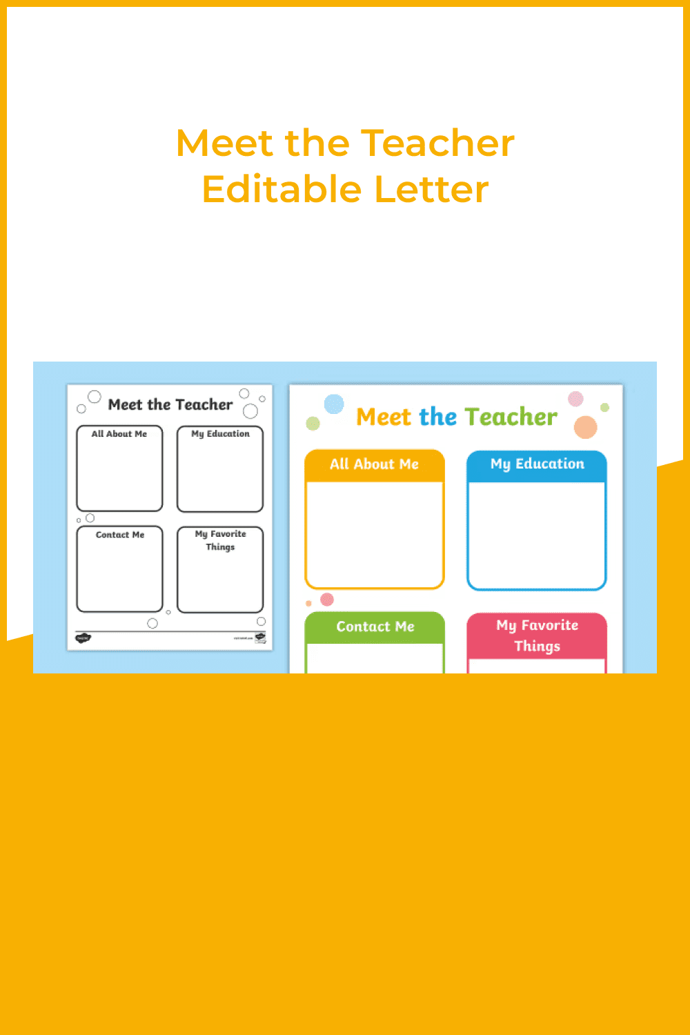 Meet the teacher editable letter.