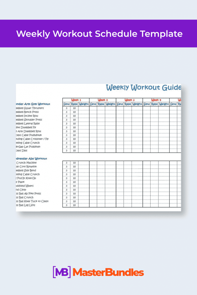 15+ Best Workout Schedule Templates: Free and Premium Templates