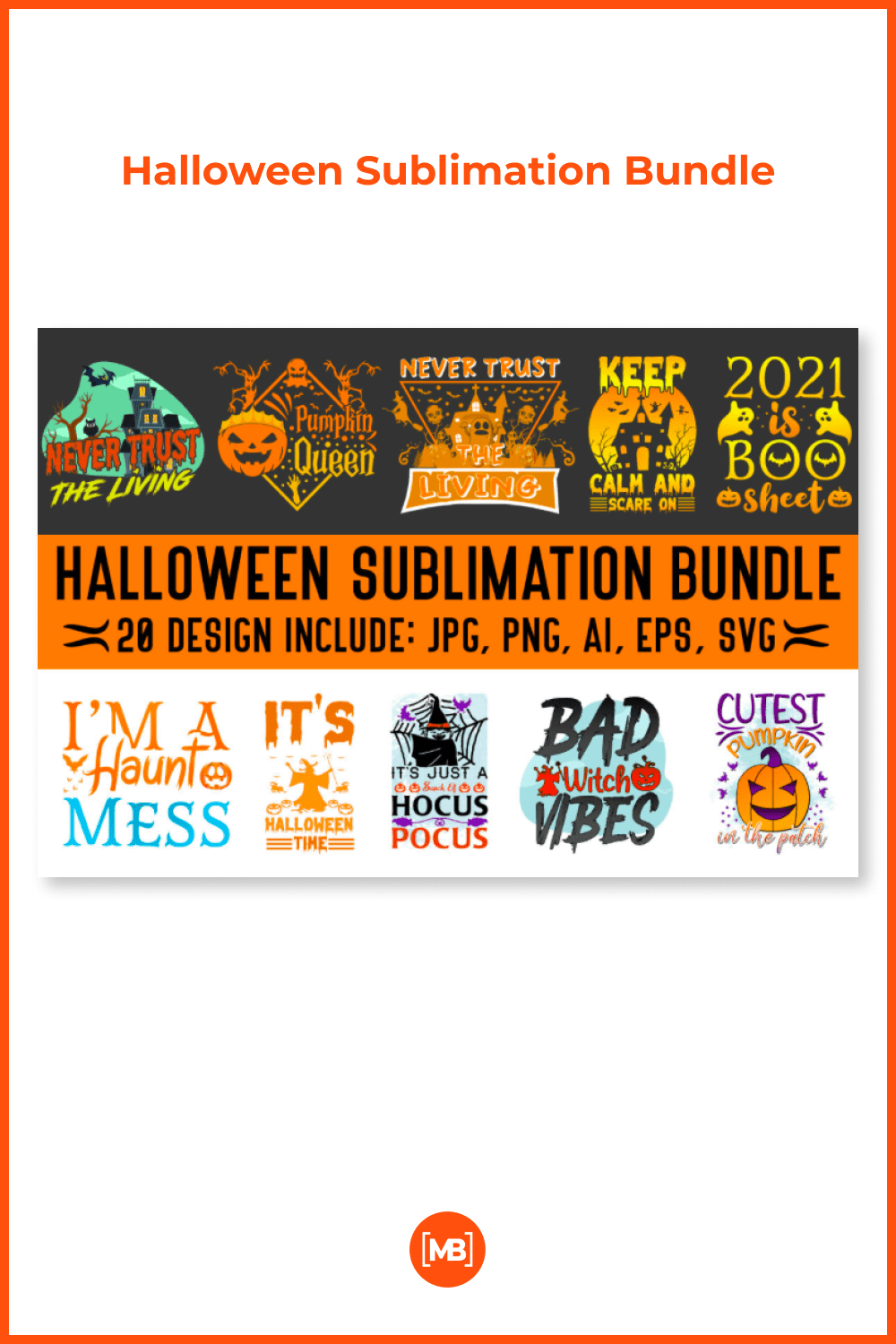 A pack of different illustrations, logos and fonts that are created for Halloween.