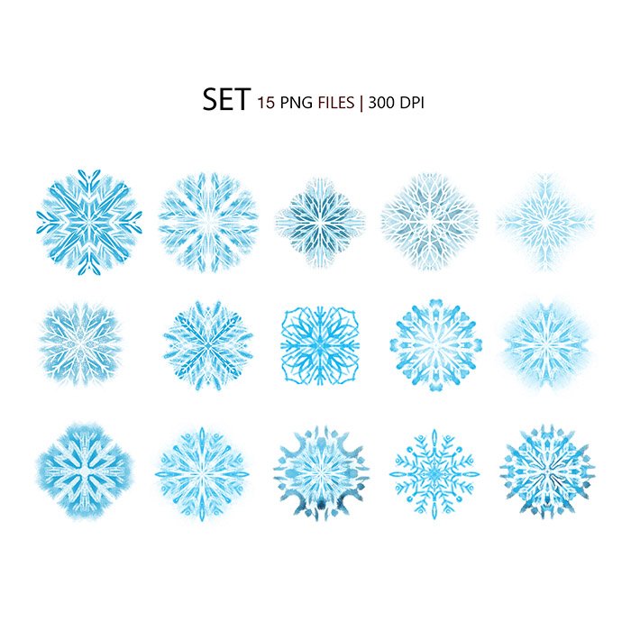 Winter Snowflakes Clipart PNG Files – MasterBundles