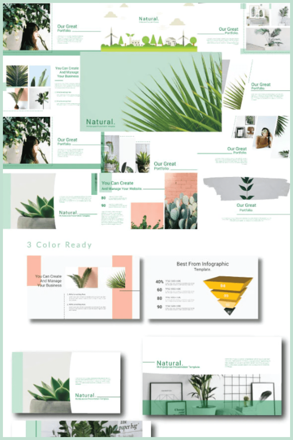 An easy and release option of the template with green and yellow colors.