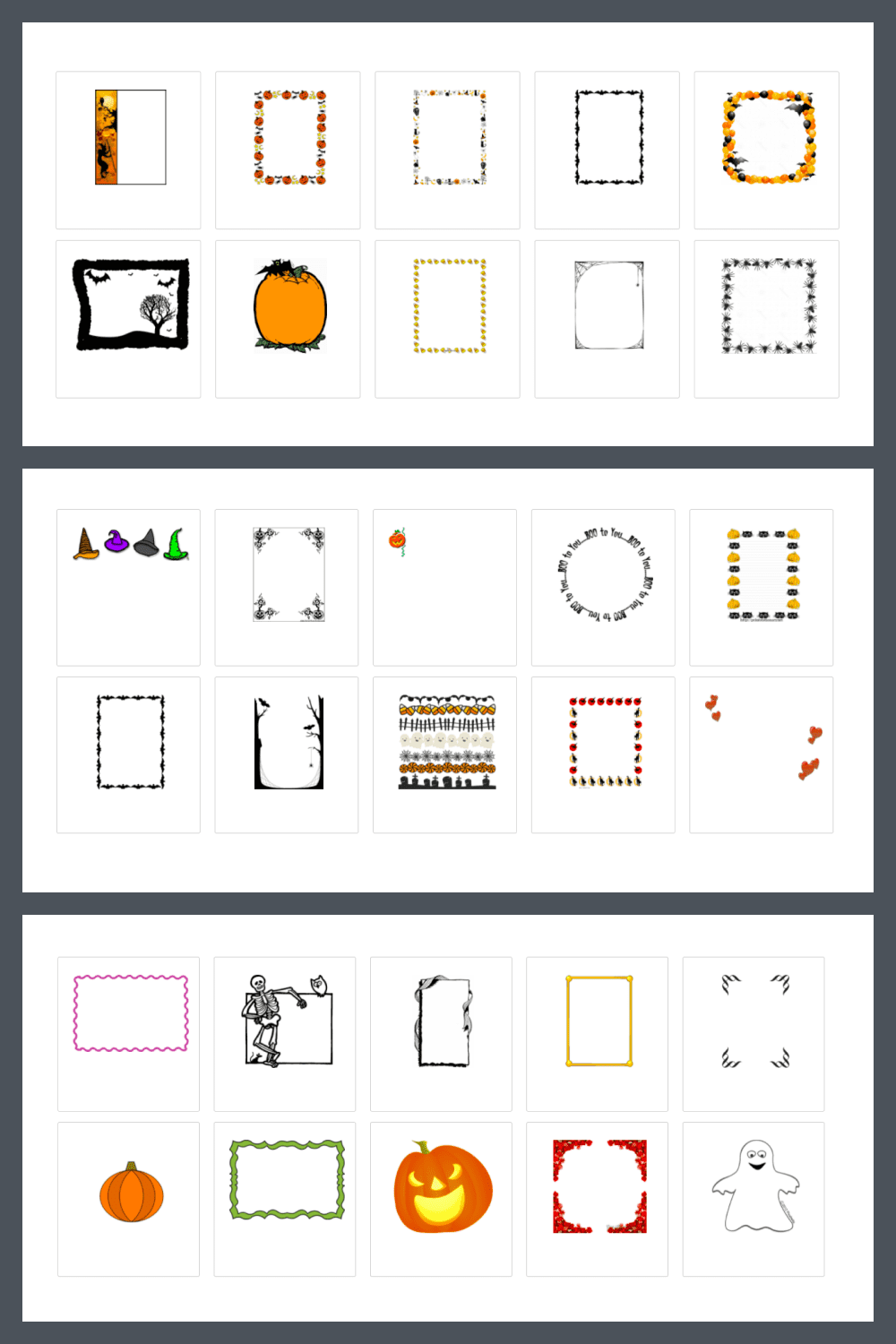 Festive halloween frames.