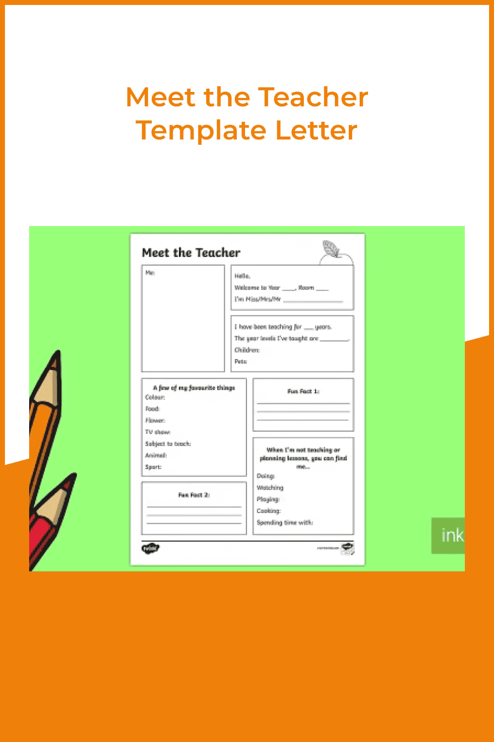 Meet the teacher template letter.