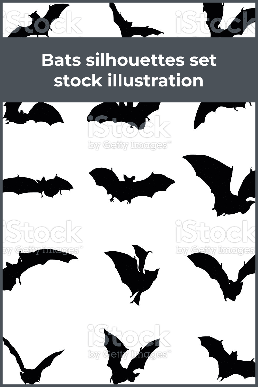 Black bats with different wing-beats.